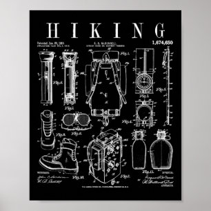 Hiking Trekking Hiker Outdoor Hike Adventure Vinta Poster