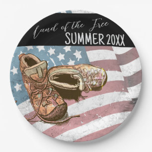 Hiking Vibes Fourth Personalized Camping Picnic Paper Plate
