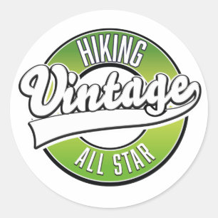 Hiking Vintage all star Poster Classic Round Sticker