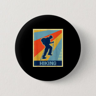 Hiking vintage retro style 6 cm round badge