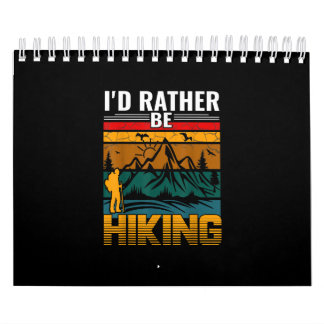 Hiking Vintage Vacation Hike Mountain Graphic Calendar