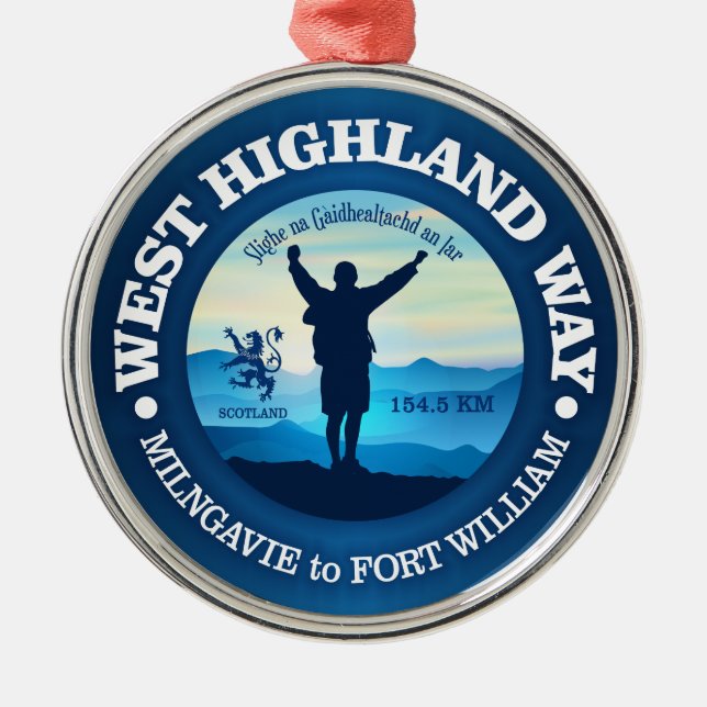 Hiking (West Highland Way) Metal Tree Decoration (Front)