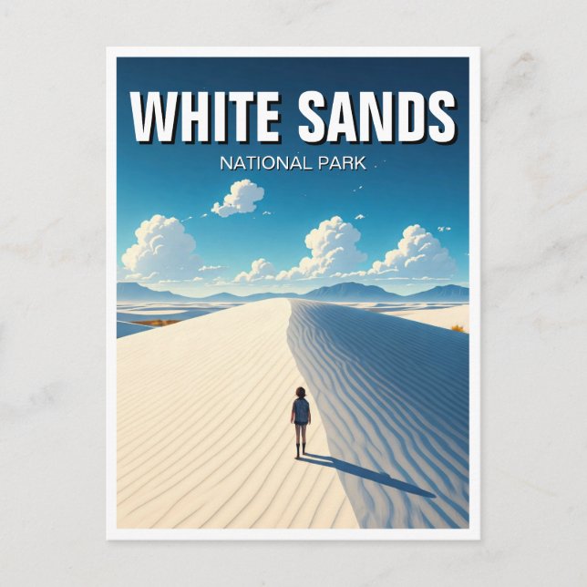 Hiking White Sands National Park Souvenir Postcard (Front)