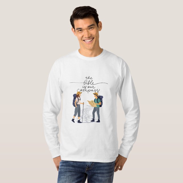 Hiking with compass T-Shirt (Front Full)