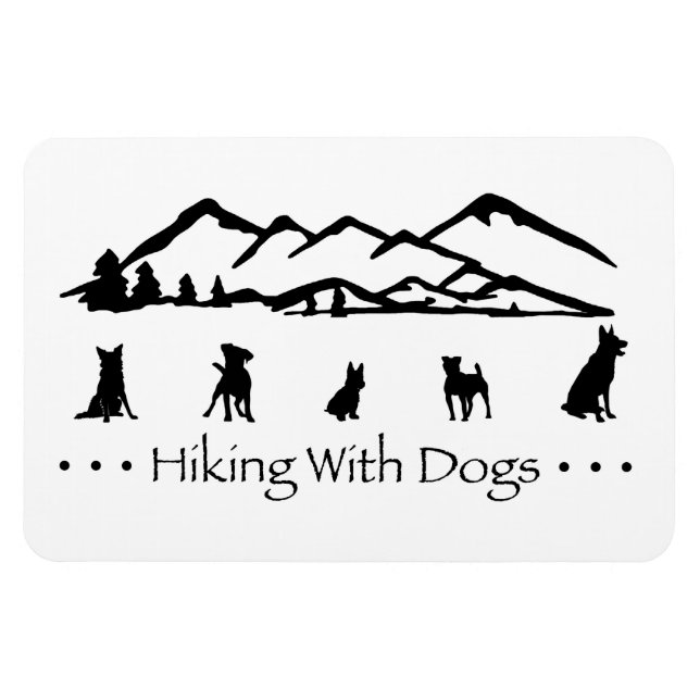 Hiking With Dogs Flex Magnet (Horizontal)