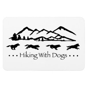 Hiking With Dogs Flex Magnet-Husky Magnet