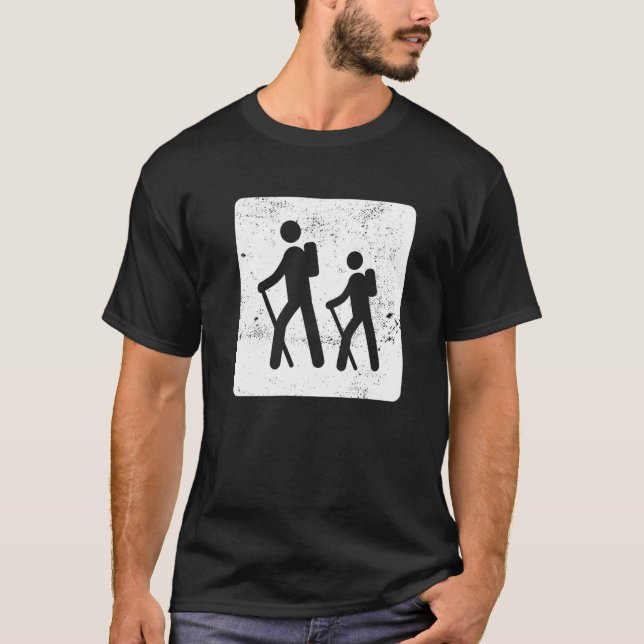 Hiking With Family Trekking Mountains   T-Shirt (Front)