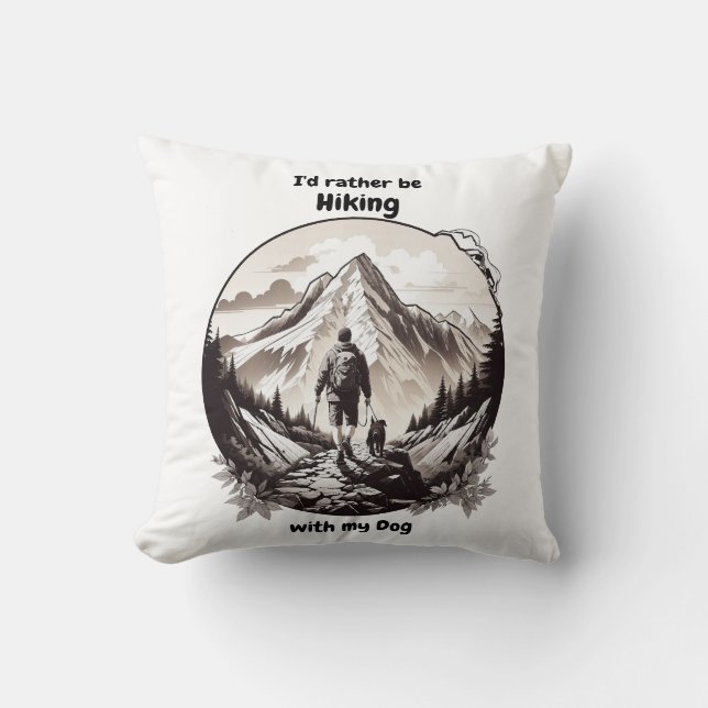 Hiking with my dog cushion (Front)