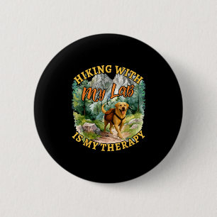 Hiking With My Lab Funny Labrador Retriever Dog Lo 6 Cm Round Badge