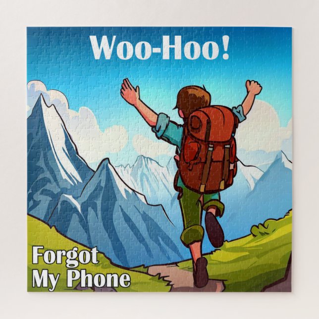 Hiking Woo-Hoo Forgot My Phone Jigsaw Puzzle (Vertical)