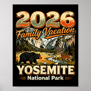 Hiking yosemite national park 2026 family vacation poster