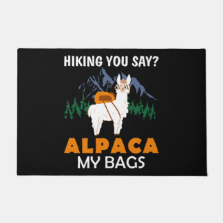 Hiking You Say Alpaca My Bags Vintage Funny Travel Doormat