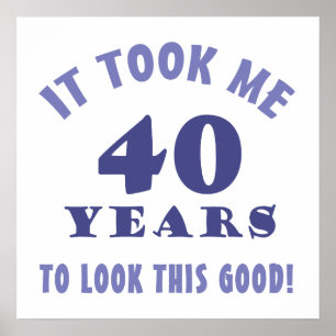 Hilarious 40th Birthday Gag Gifts Poster