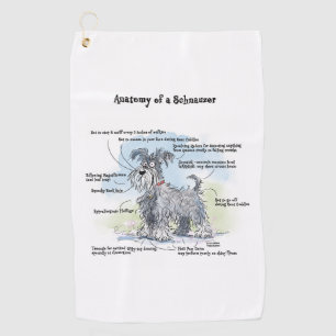 Hilarious Anatomy of a Schnauzer Golf Towel