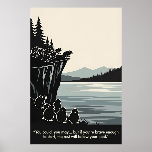 Hilarious Animal Themed Motivational Poster (Front)