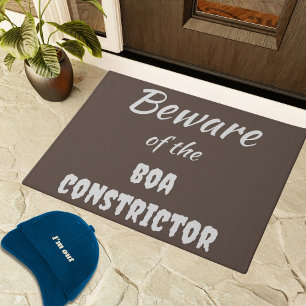 Hilarious Beware of the Boa Constrictor Warning Doormat