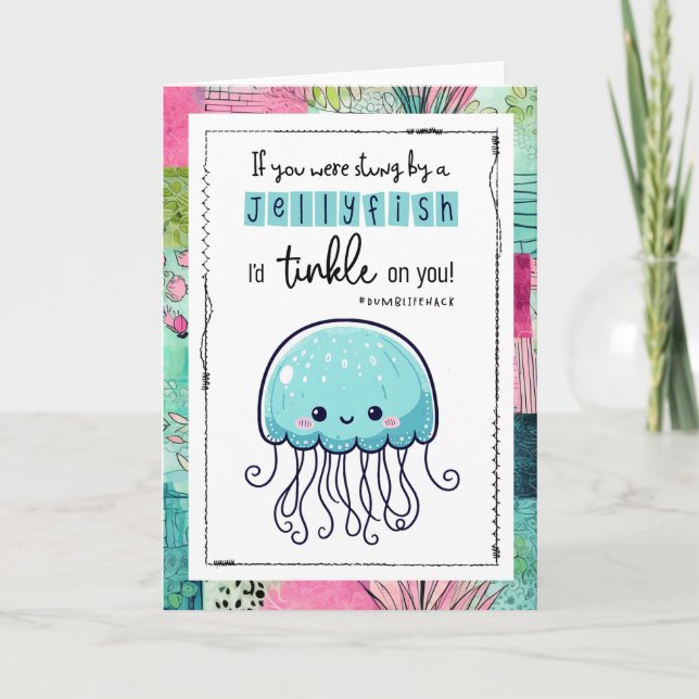 Hilarious BFF Jellyfish Here For You Friend  Card (Front)