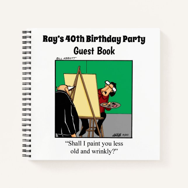 Hilarious Birthday Party Guestbook Notebook (Front)