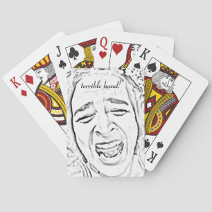 Hilarious Black and White Mocking Person Face Playing Cards