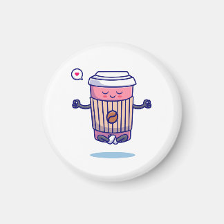 Hilarious Cartoon Coffee Character Magnet