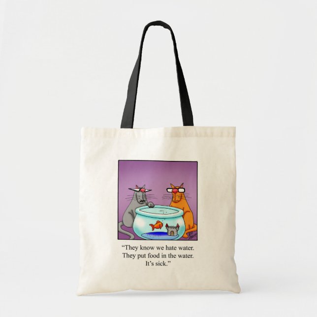 Hilarious Cat Humour Tote Bag (Front)