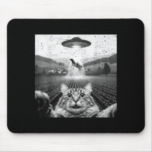 Hilarious Cat Selfie Ufo Cow Abduction Alien Meme Mouse Mat