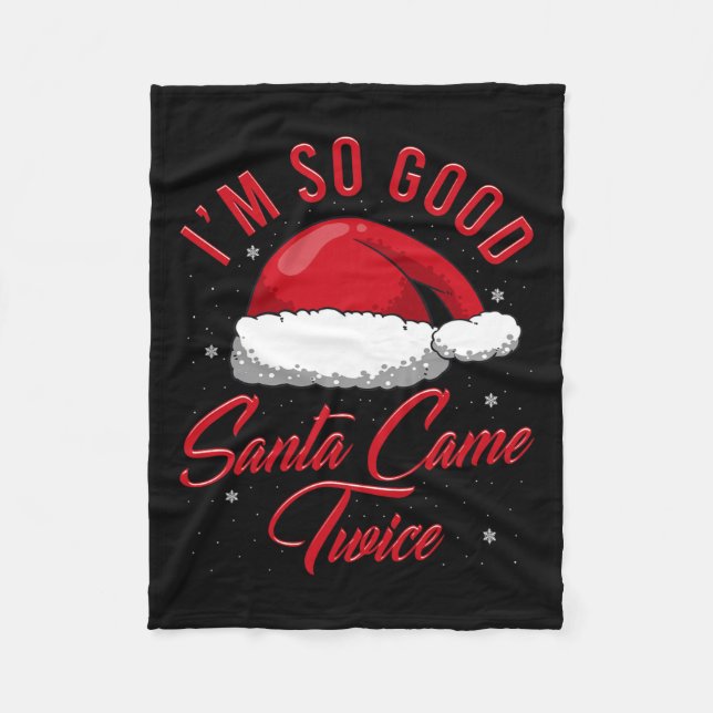 Hilarious Christmas Holiday Naughty Nice Santa Adu Fleece Blanket (Front)