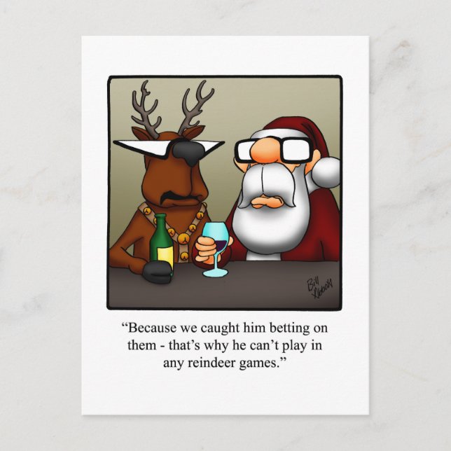 Hilarious Christmas Humour Postcard (Front)