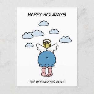 Hilarious Chubby Angel Humour Happy Holidays X-Mas Postcard