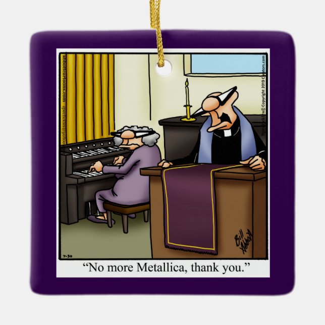 Hilarious Church Humour Christmas  Ceramic Ornament (Front)