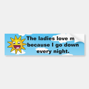 Hilarious Crude Cartoon Sun Bumper Sticker