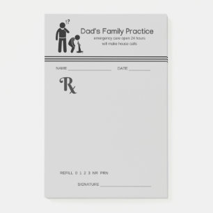 Hilarious Dad's Family Practice Prescription Pad Post-it Notes