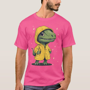 Hilarious Dino Raincoat Adventure Graphic For Boys T-Shirt