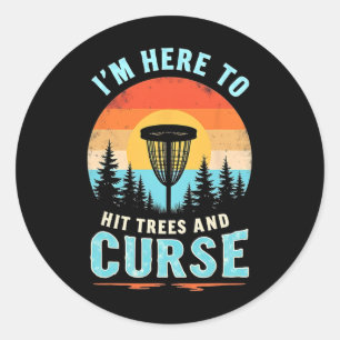 Hilarious Disc Golf - Retro Tree Hitting Humor  Classic Round Sticker