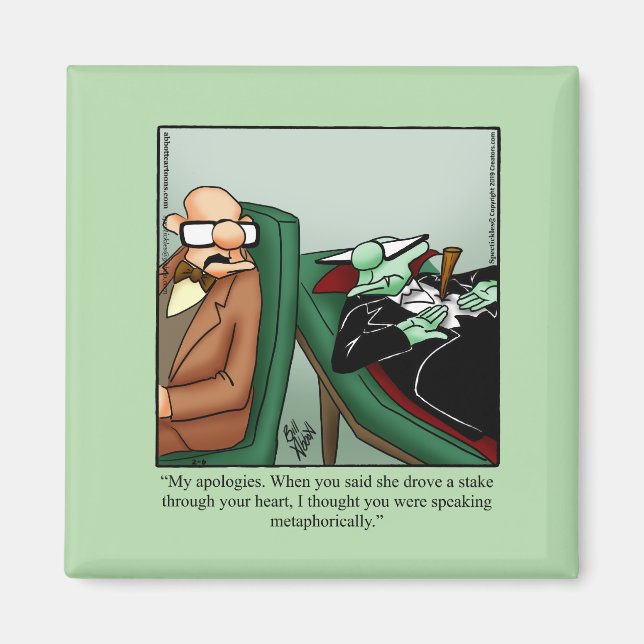 Hilarious Dracula Humour Halloween Magnet (Front)