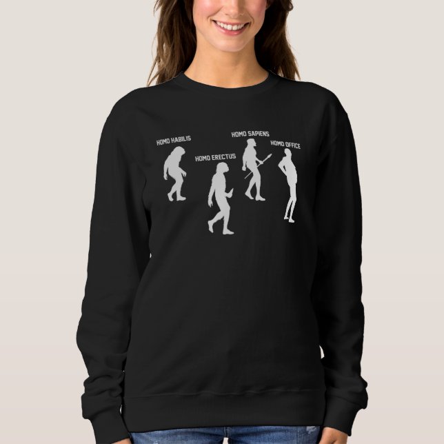 Hilarious Evolving Apes Working Remotely Illustrat Sweatshirt (Front)