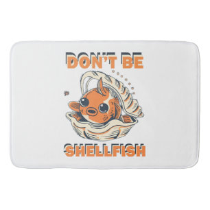 Hilarious Fish in a Shell Art Bath Mat