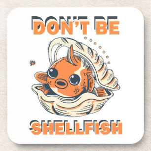 Hilarious Fish in a Shell Art Coaster