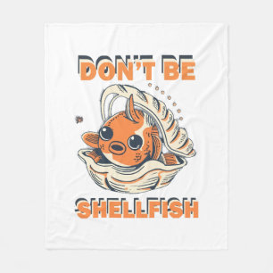 Hilarious Fish in a Shell Art Fleece Blanket