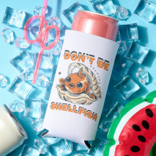 Hilarious Fish in a Shell Art Seltzer Can Cooler