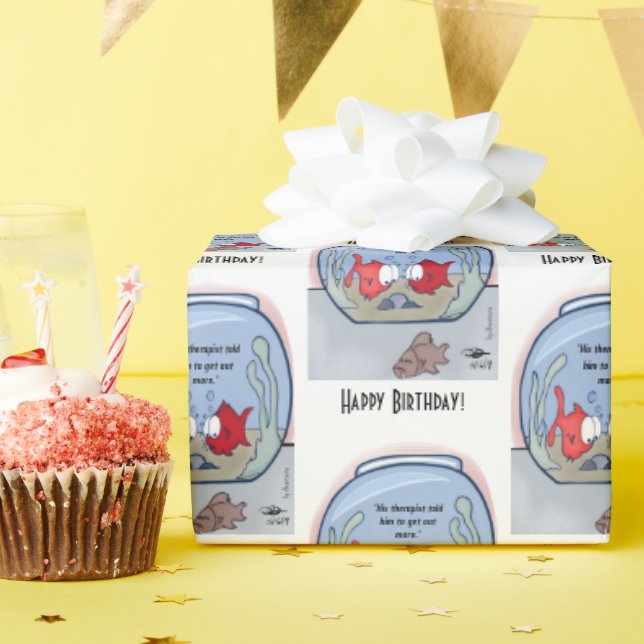 Hilarious Fish Story Wrapping Paper (Birthday Party)