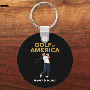 Hilarious Funny Golf of America Meme Trump Pun Key Ring