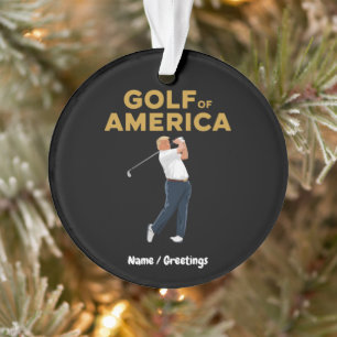 Hilarious Funny Golf of America Meme Trump Pun Ornament
