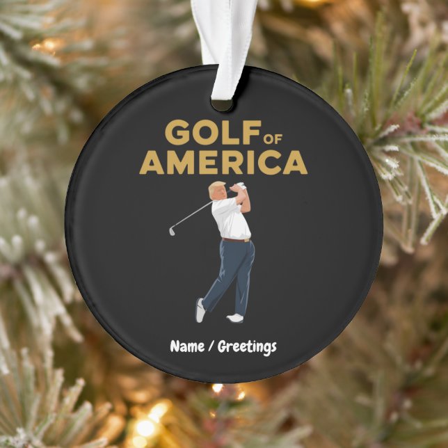 Hilarious Funny Golf of America Meme Trump Pun  Ornament (Tree)