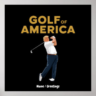 Hilarious Funny Golf of America Meme Trump Pun  Poster