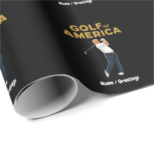 Hilarious Funny Golf of America Meme Trump Pun Wrapping Paper