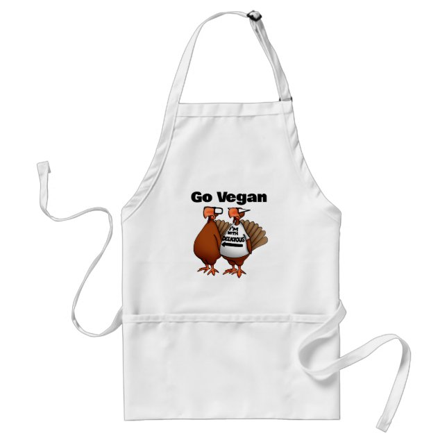 Hilarious Go Vegan Thanksgiving Humour Apron  (Front)