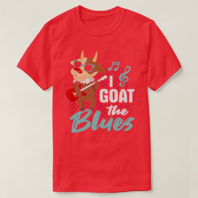 Hilarious Goat Design for a Blues Musician  (2)  T-Shirt (Design Front)