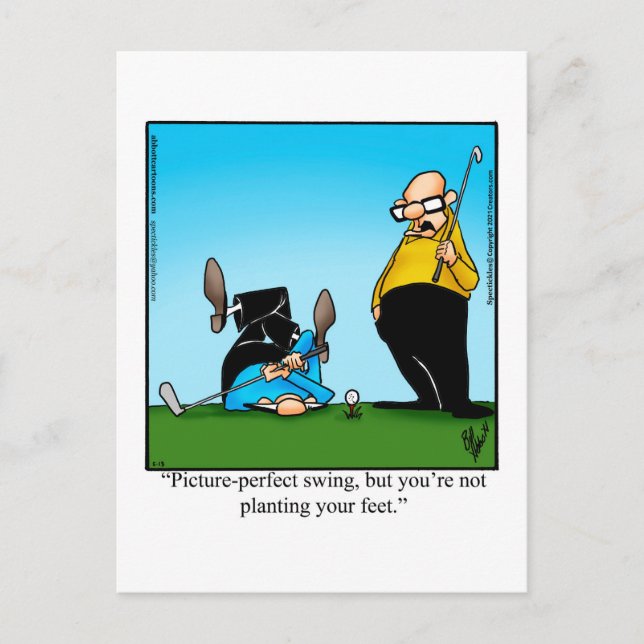 Hilarious Golf Humour Postcard (Front)