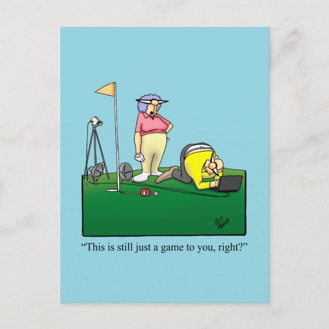 Hilarious Golf Humour Postcard (Front)